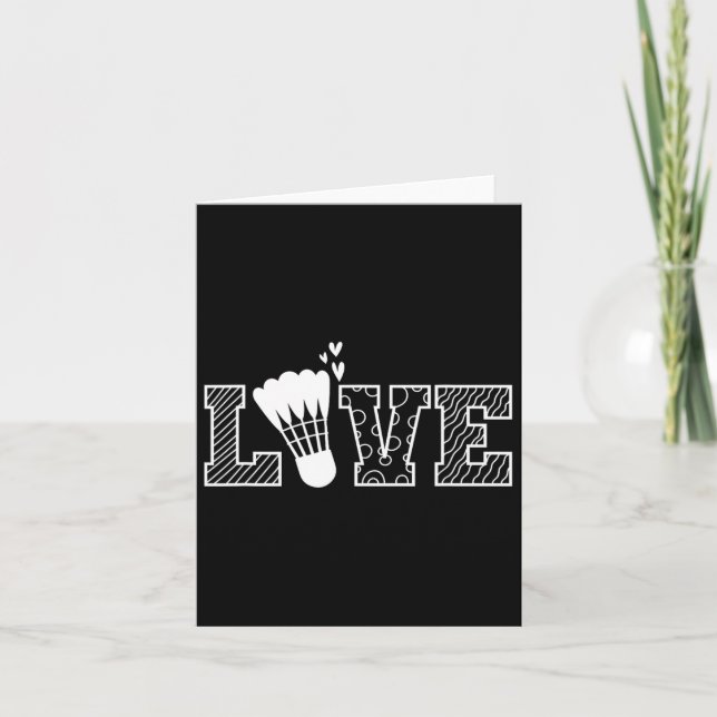 Cartão Love Shuttle Dminton Racket (Frente)