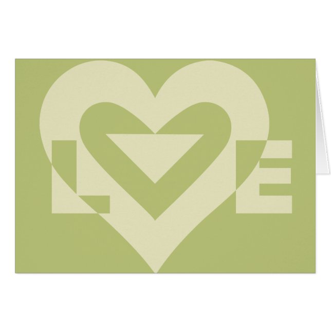Cartão Love Two-Tone Sage Green (Frente Horizontal)