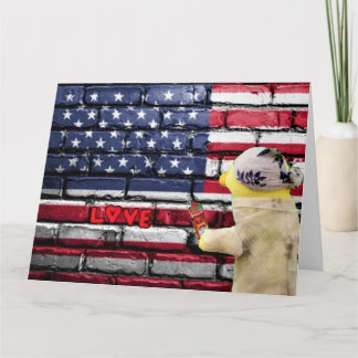 Cartão Love USA grafite wall art. Card
