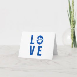 Cartão Love with Paw Print (Cats, Cães, Pet) PERSONALIZAD