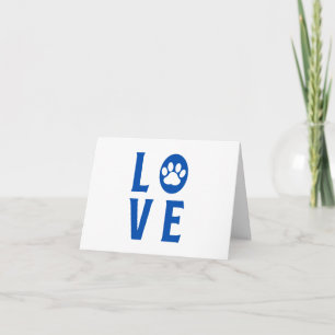 Cartão Love with Paw Print (Cats, Cães, Pet) PERSONALIZAD