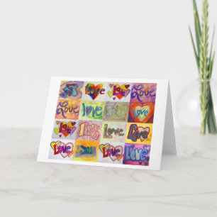 Cartão Love Words XOXO Art Greeting Card or Note Cards