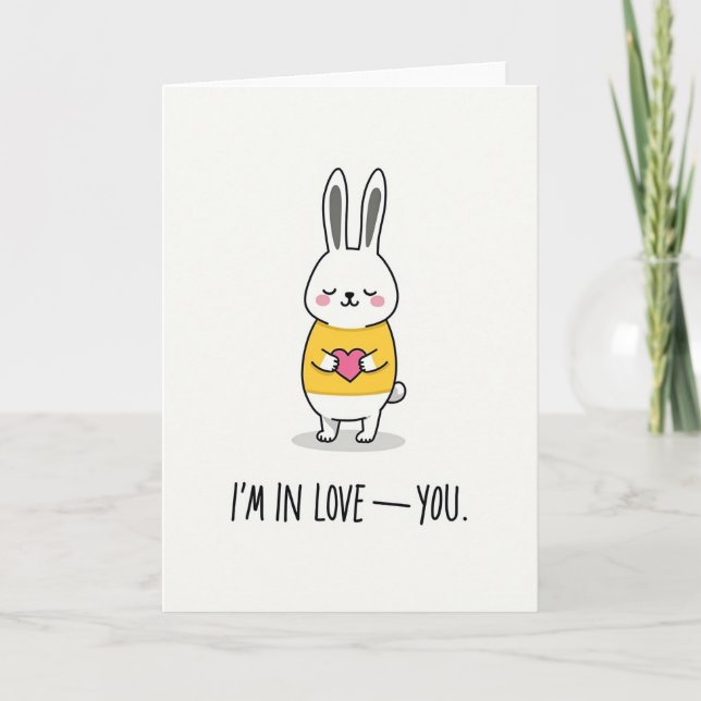 Cartão Love You Bunny Heart Card (Frente)
