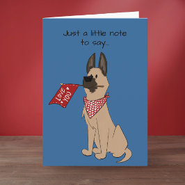 Cartão Love You Cute Dog Blank Folded Greeting Card