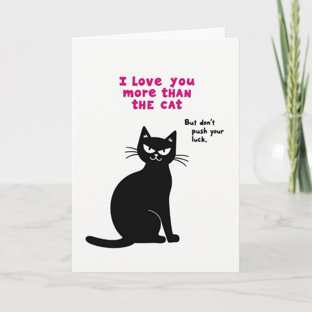 Cartão Love You More Than Cat Card (Frente)