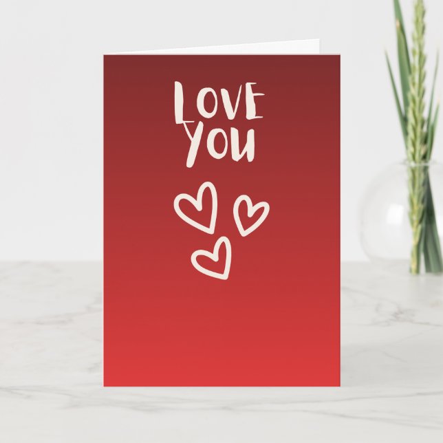 Cartão Love you with Hearts (Frente)