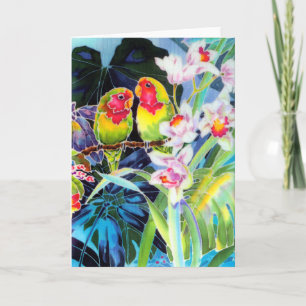Cartão LOVEBIRD Greeting CARD with Orchids