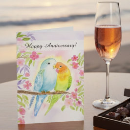 Cartão Lovebirds Happy Anniversary 