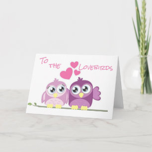 CARTÃO **LOVEBIRDS MUITO ESPECIAIS** NO DIA DO **CASAMENT