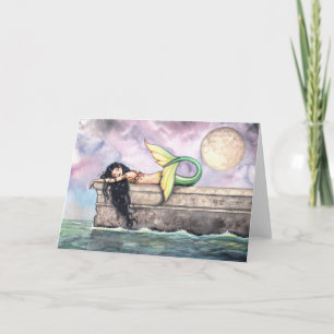 Cartão Lovely Sleeping Mermaid Card by Molly Harrison
