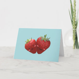 Cartão Lovely Strawberry Couple Greeting Card