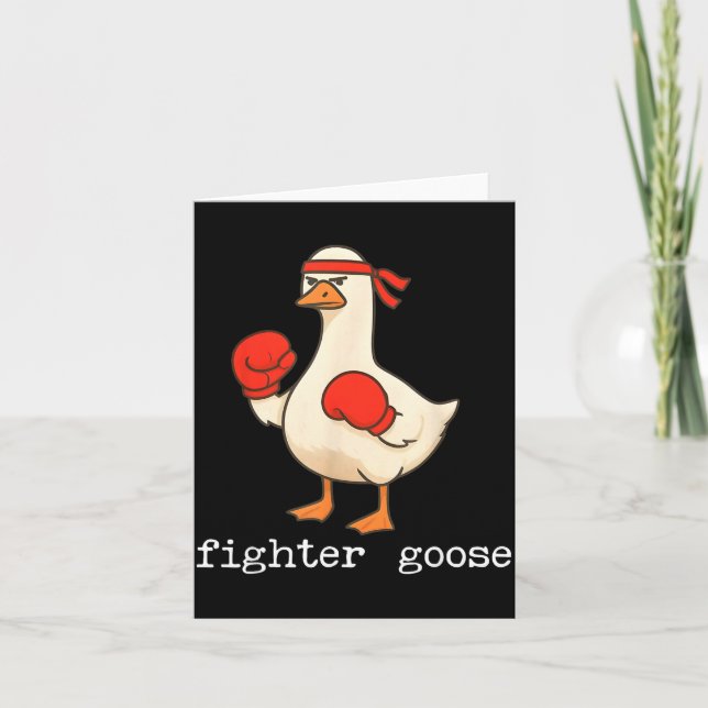 Cartão Lover Goose And Fighter Goose, Funny Couple Goose  (Frente)