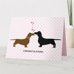 Cartão Loving Dachshunds Wedding Large Greeting Card