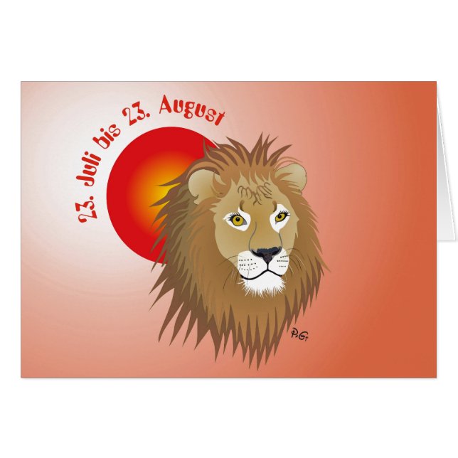 Cartão Löwe - Sternzeichen Karte (Frente horizontal)