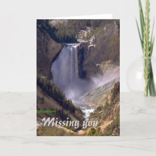 Cartão Lower-Falls-Yellowstone, Missing you greeting card