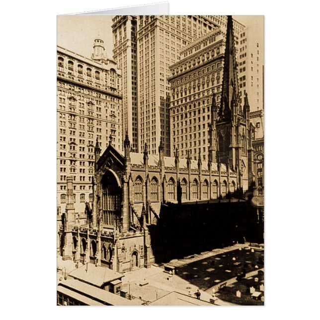 Cartão Lower Manhattan NYC da igreja de trindade & da (Frente)