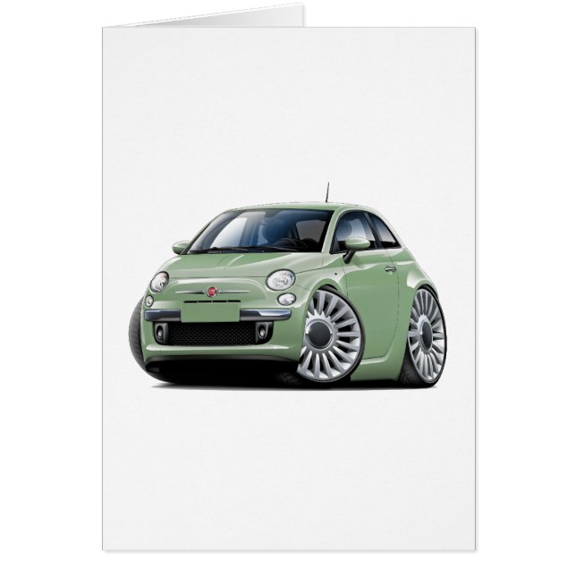 Cartão Lt Verde Carro de Fiat 500 (Frente)