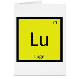 Cartão Lu - Símbolo da Tabela Periódica da Química de Lug