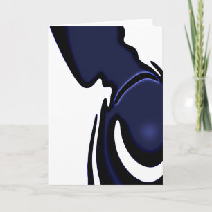 Cartão Lua azul: Abstrato azul, branco e preto
