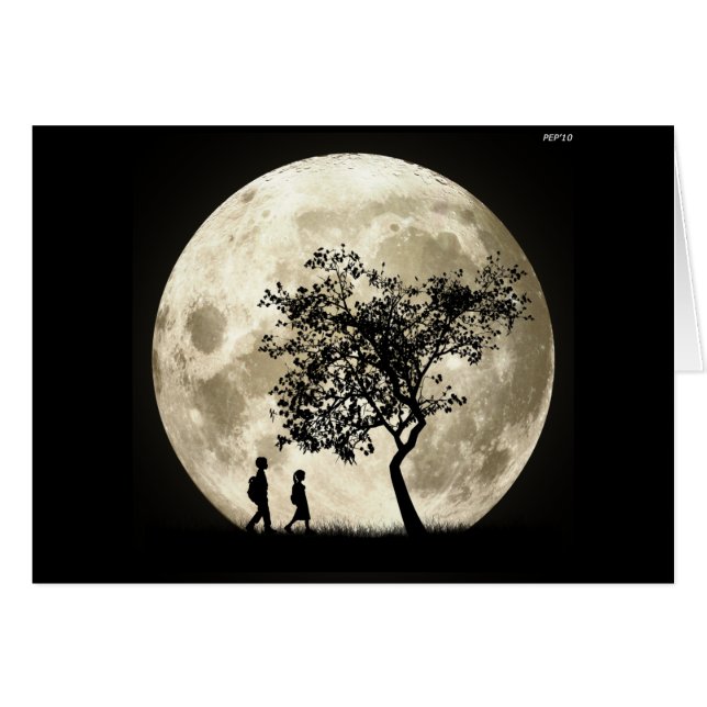 Cartão Lua cheia (Frente Horizontal)