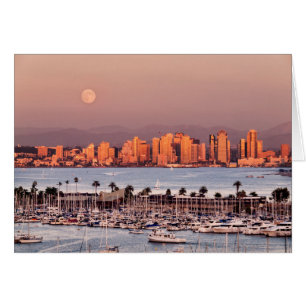 Cartão Lua cheia sobre San Diego