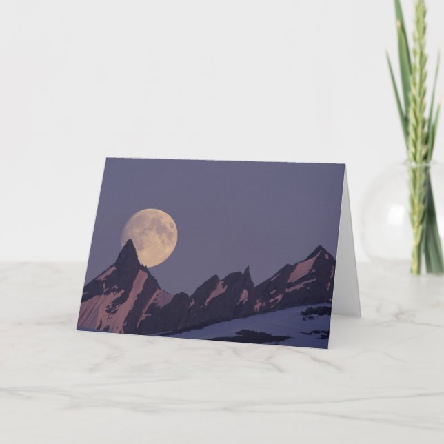 Cartão Lua Cheia Surge | Montanhas Chugach Alasca (Frente)