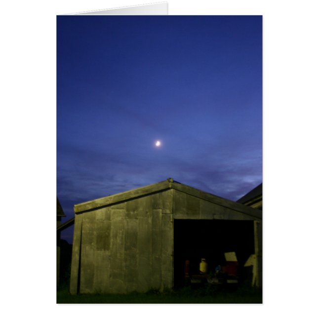 Cartão Lua de construção de metais antigos (Frente)
