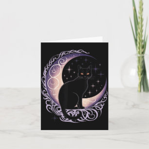 Cartão Lua de Gato Preto Satanismo Demoníaco Bruxaria Dia