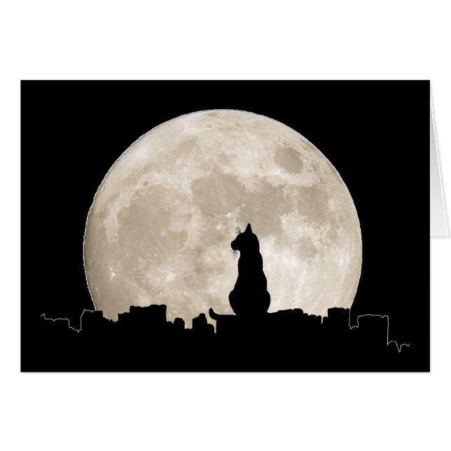 Cartão Lua do gato de beco (Frente Horizontal)
