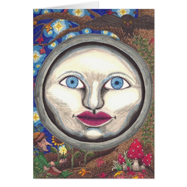 Cartão Lua do país das maravilhas (Frente)