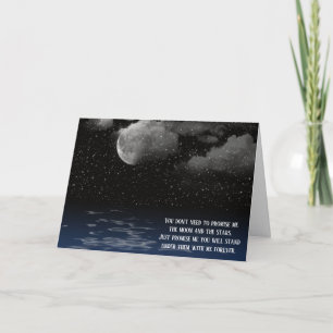 Cartão Lua e estrelas do aniversário