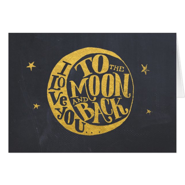 Cartão Lua E Estrelas Te Ama Afetado (Frente Horizontal)