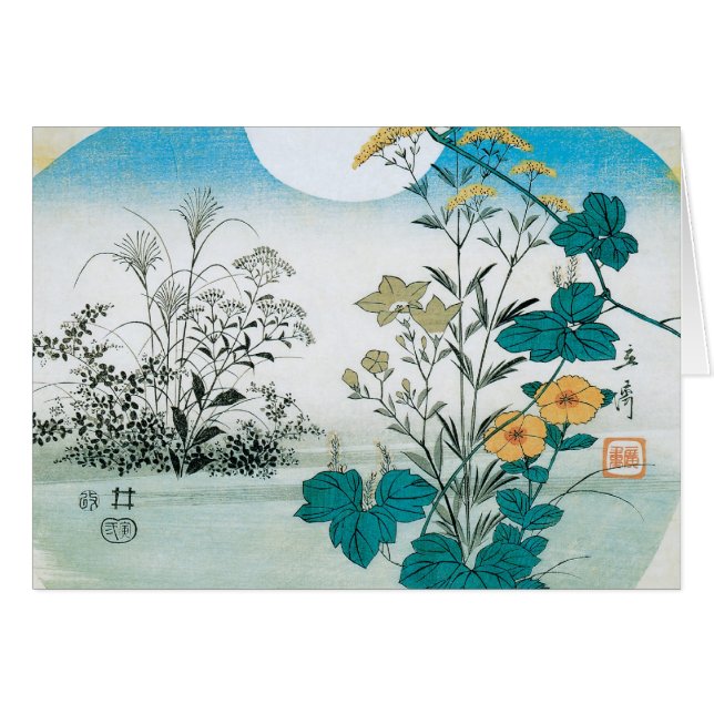 Cartão Lua e Flores (Frente Horizontal)