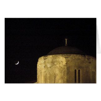 Cartão Lua e mesquita