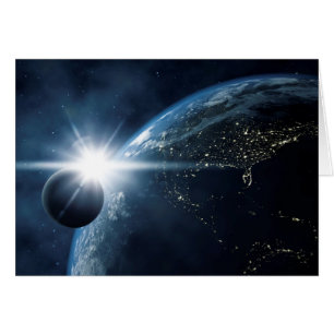 Cartão lua e sol da terra