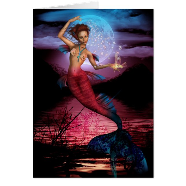 Cartão Lua mágica da sereia (Frente)