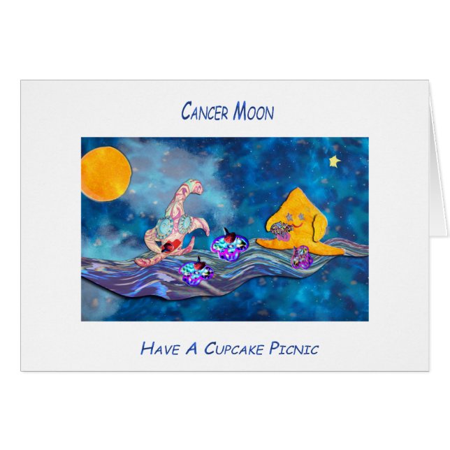 Cartão Lua no cancer (Frente Horizontal)