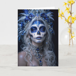 Cartão Lua Safira Calavera – Dia Celestial Azul da