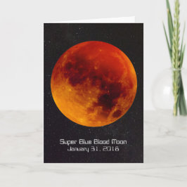 Cartão Lua super 2018 do sangue azul