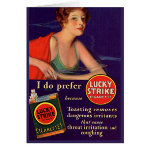 Cartão Lucky Ataca cigarros de 1920 e