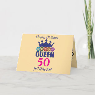 Cartão Lucky Bingo Queen Birthday