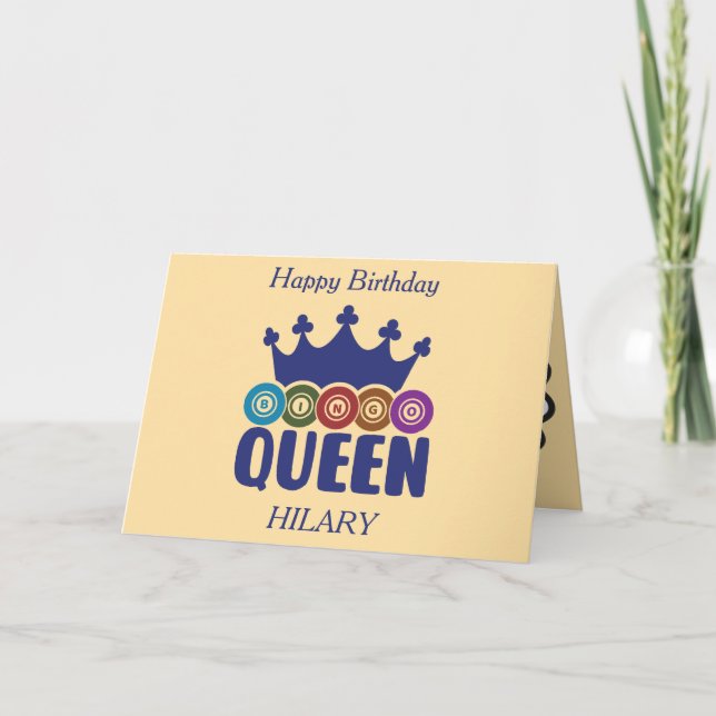 Cartão Lucky Bingo Queen Birthday (Frente)