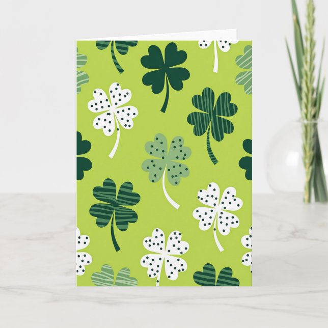 Cartão Lucky Clover Pattern Greats Card (Frente)