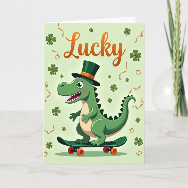Cartão Lucky Dino Fun Time (Frente)