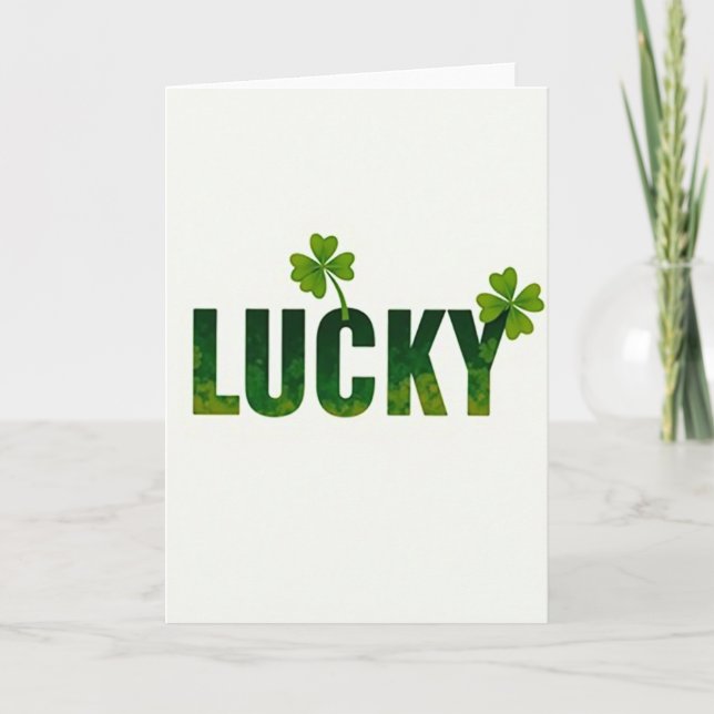 Cartão Lucky Greenery Greeting Card (Frente)