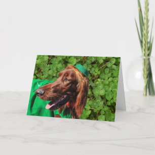 Cartão Lucky Irish Setter St. Patrick's Day Greeting Card