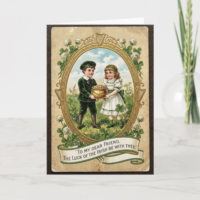 Cartão Lucky Kids Vintage Style Card (Frente)