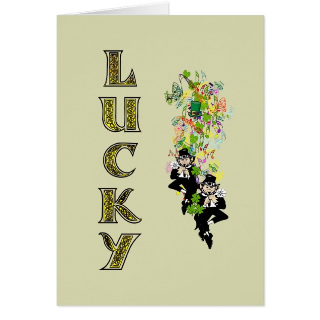 Cartão Lucky Leprechaun (Frente)