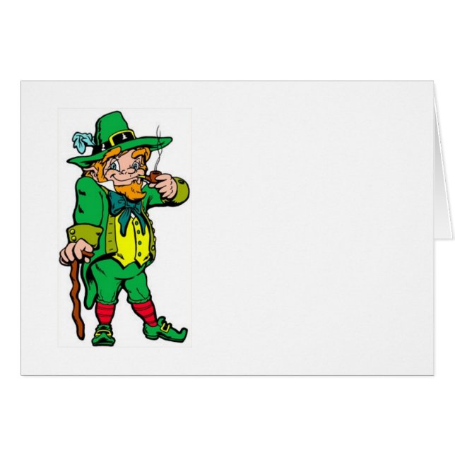 Cartão Lucky Leprechaun (Frente Horizontal)