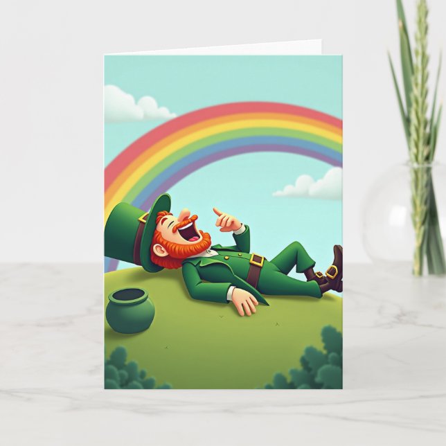 Cartão Lucky Leprechaun Laughter Card (Frente)